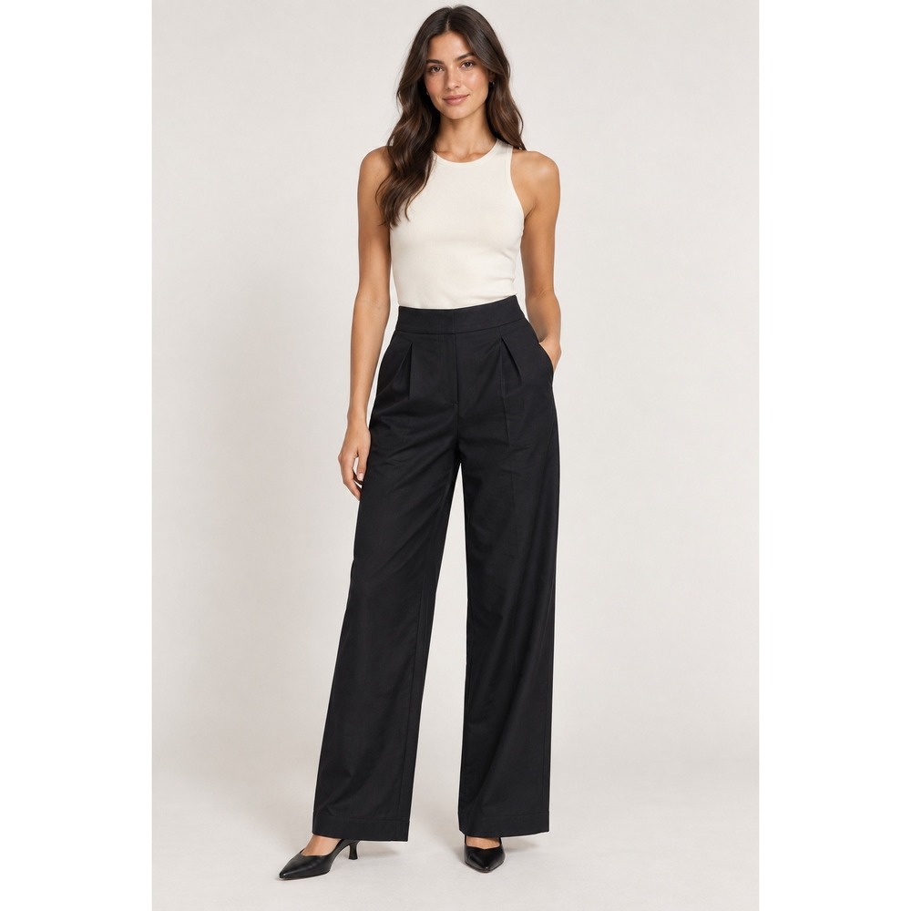 WeWoreWhat Black Tailored Wide Leg Pants Size 6 NWT